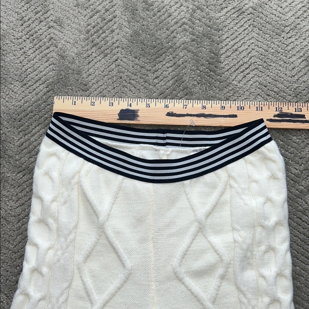 FreePeople Snowfall pants Size XS Cream Knit Flared Pants with Striped Waistband - Picture 10 of 14